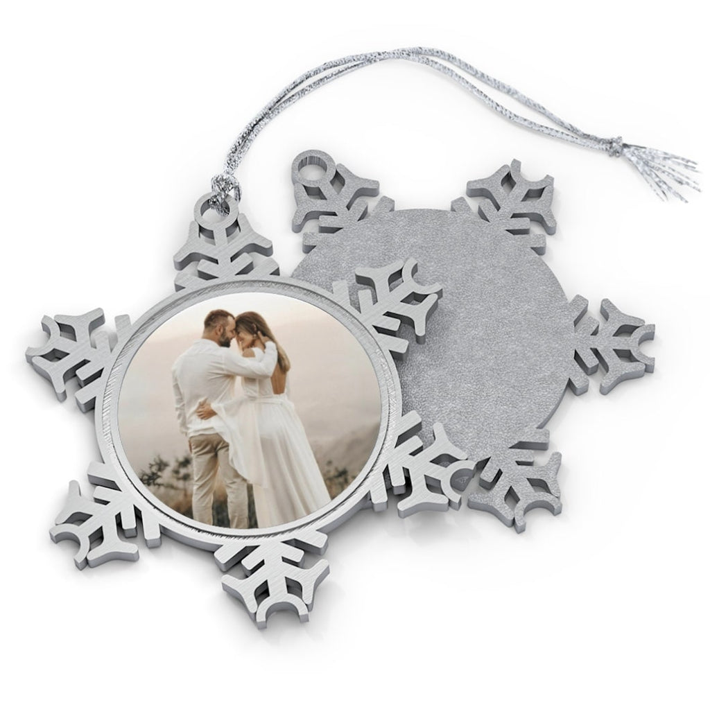 Snowflake ornament, photo ornament, Picture Christmas Ornament, First Married Christmas, First Christmas, personalized picture ornaments