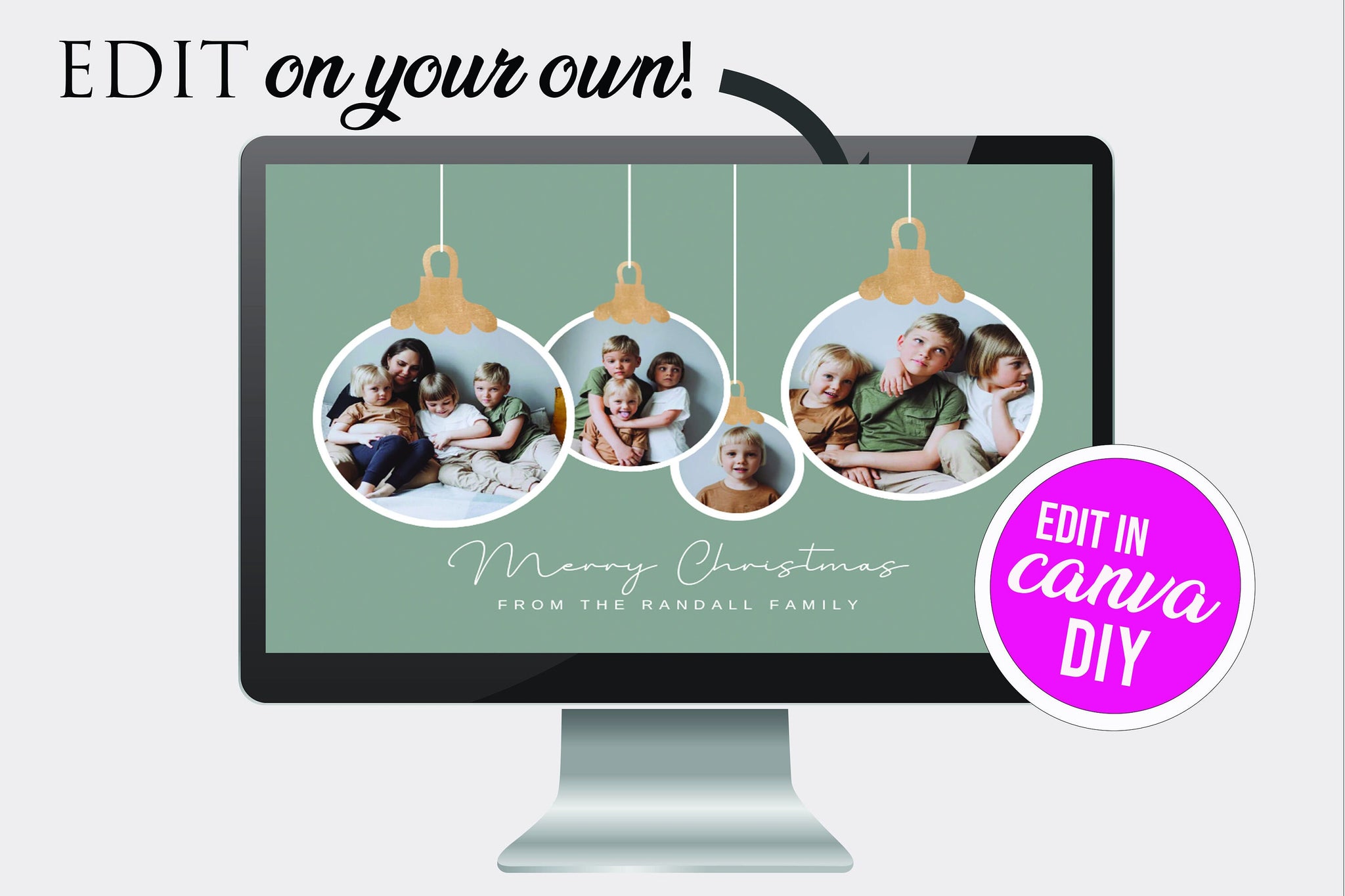 Photo Christmas Card Template | Editable Christmas Card | Instant Download | Minimalist Christmas Card | Merry Christmas | Editable Template