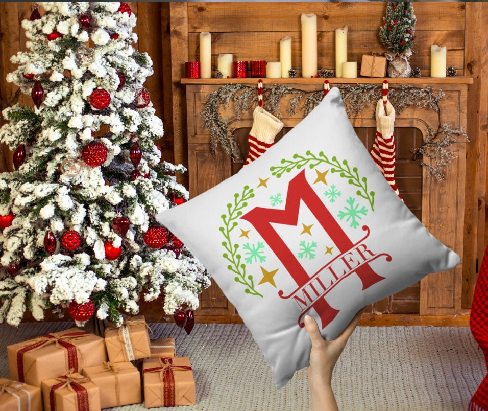 Monogrammed Holiday Pillow
