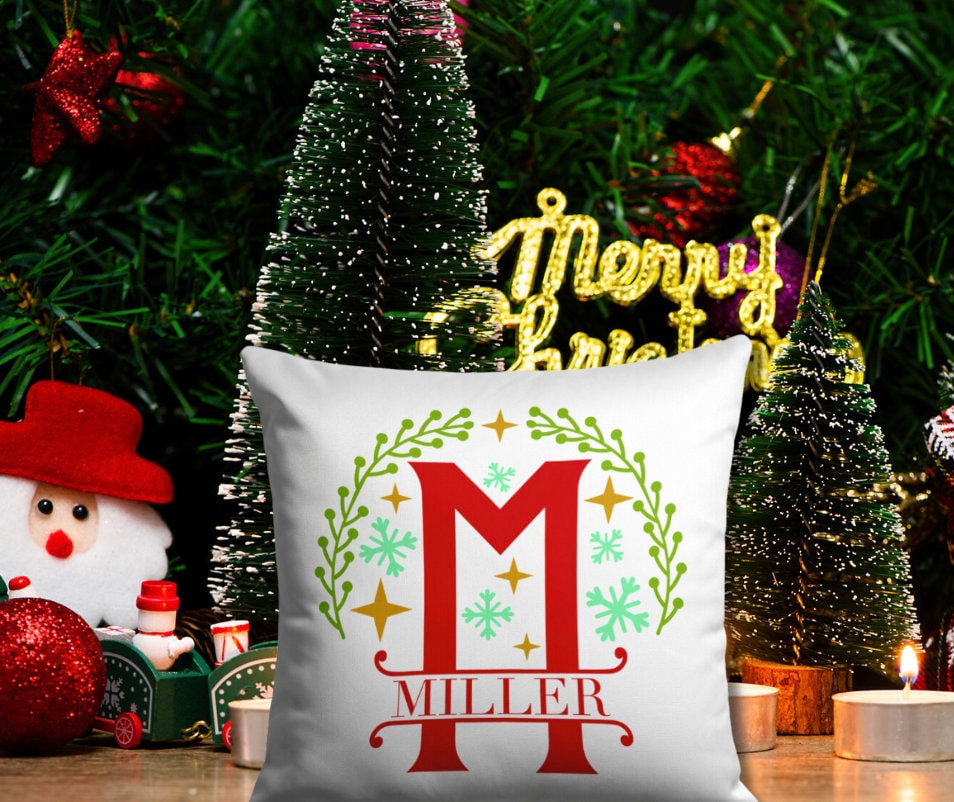 Monogrammed Holiday Pillow